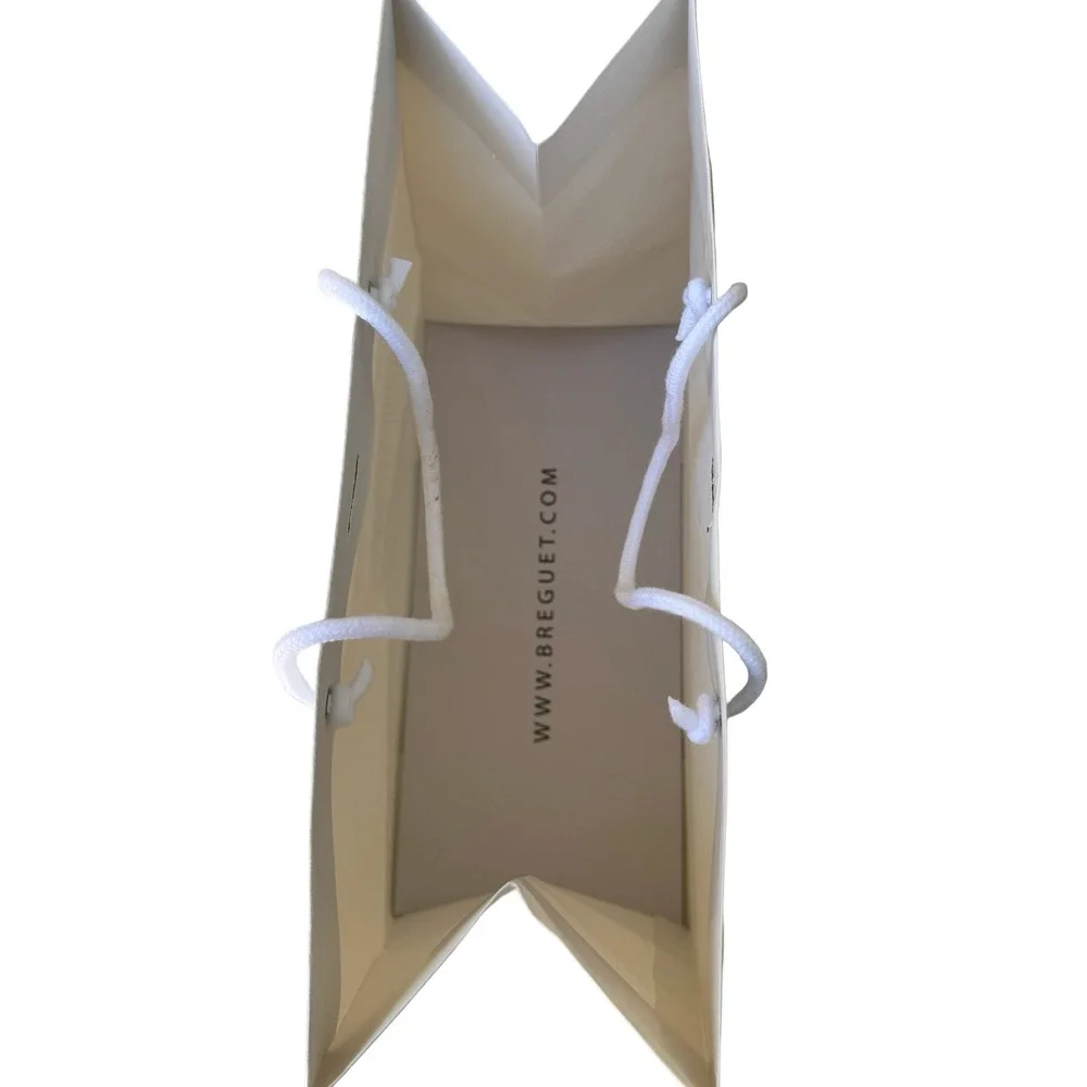 Breguet Luxury Watch Shopping Bag White Silver Guilloche Pattern Large Boutique‎